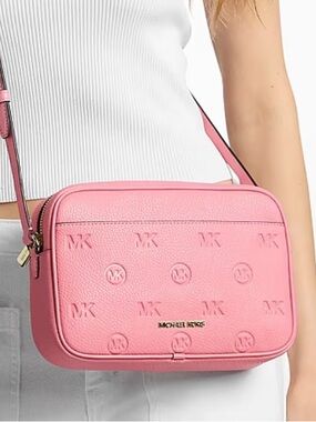 Michael Kors Jet Set Travel Lg Logo Debossed EW Camera Crossbody 
Carnation 
NWT